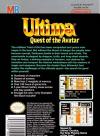 Ultima - Quest of the Avatar Box Art Back